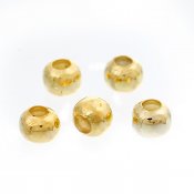 metall pärla, 3mm, guld pläterad, guldfärg