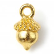 Ekollon, hänge, berlock, metall, guld